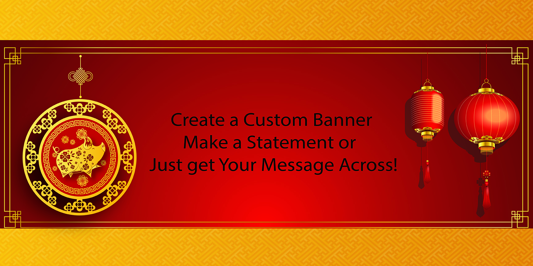 Year of the Pig Chinese New Year Custom Banner